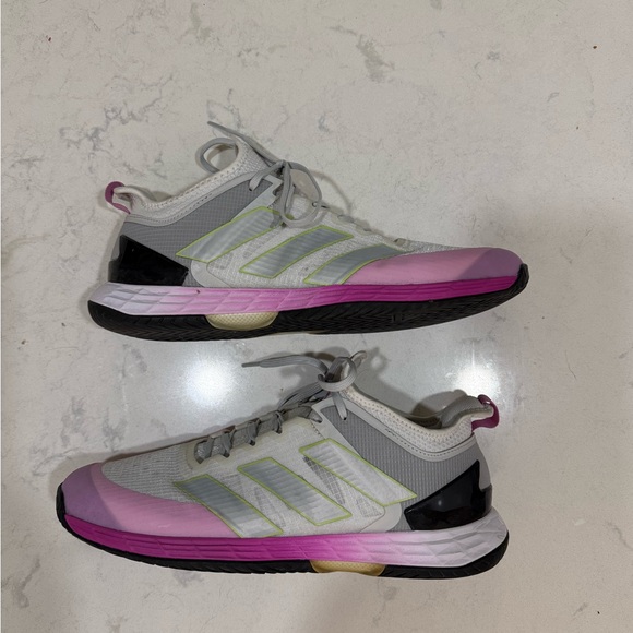 Adidas Men’s Ubersonic 4.1 (Cloud White/Grey Four/Sandy Pink Metallic) - Picture 3 of 6